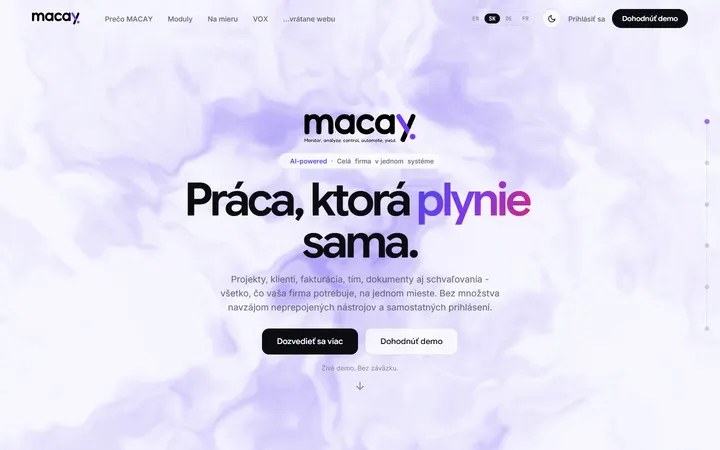 MACAY landing page